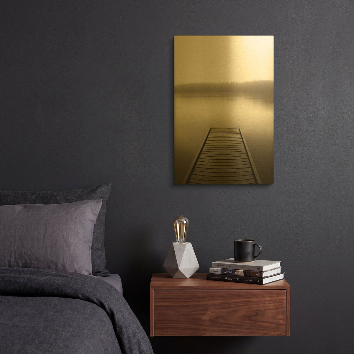 'Dock 2' By PhotoINC Studio Gold Metal Wall Art