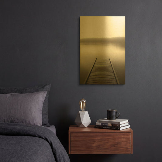 'Dock 2' By PhotoINC Studio Gold Metal Wall Art