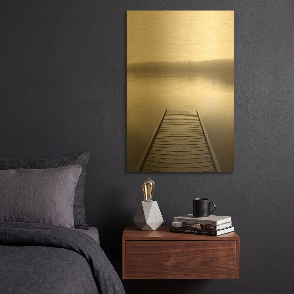 'Dock 2' By PhotoINC Studio Gold Metal Wall Art