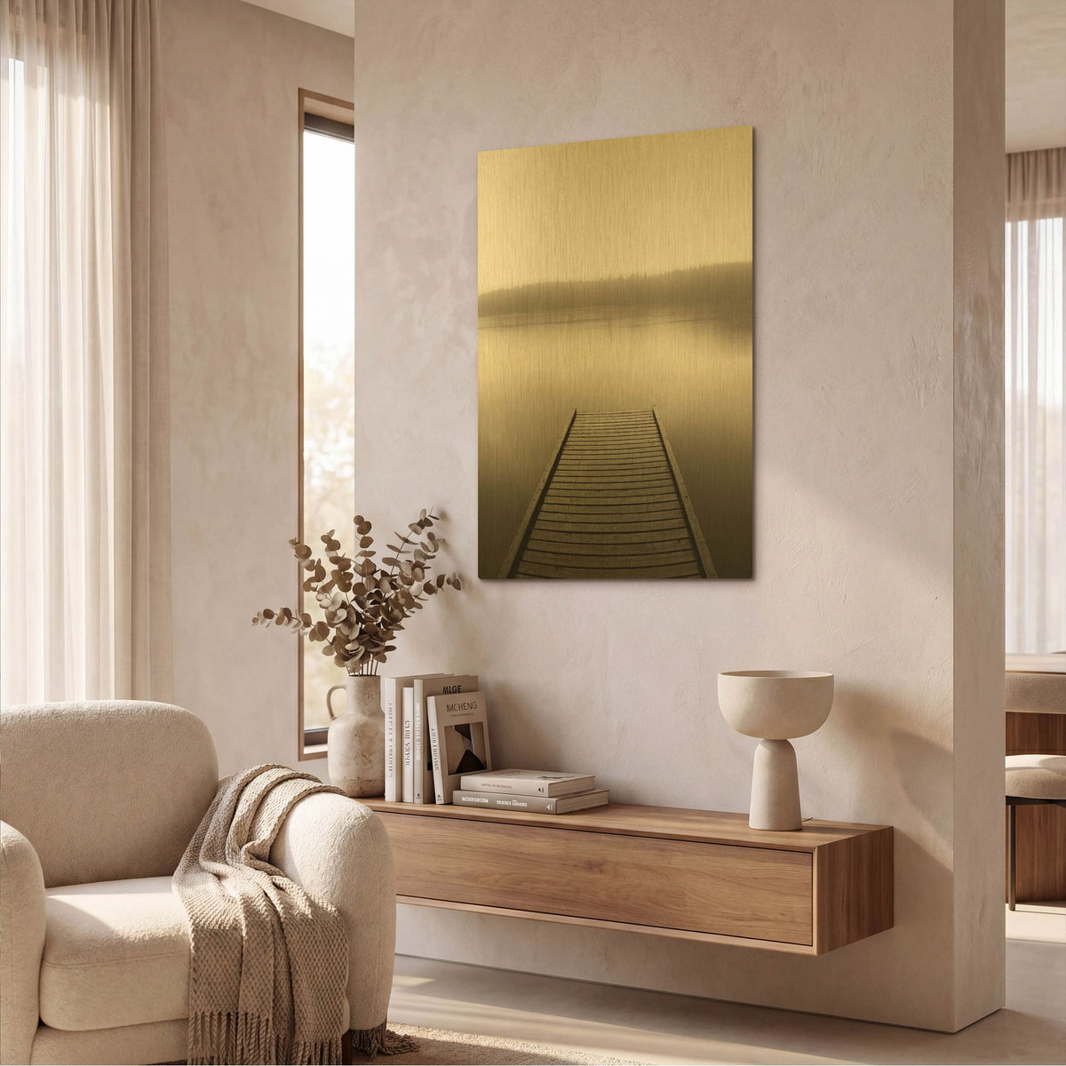 'Dock 2' By PhotoINC Studio Gold Metal Wall Art