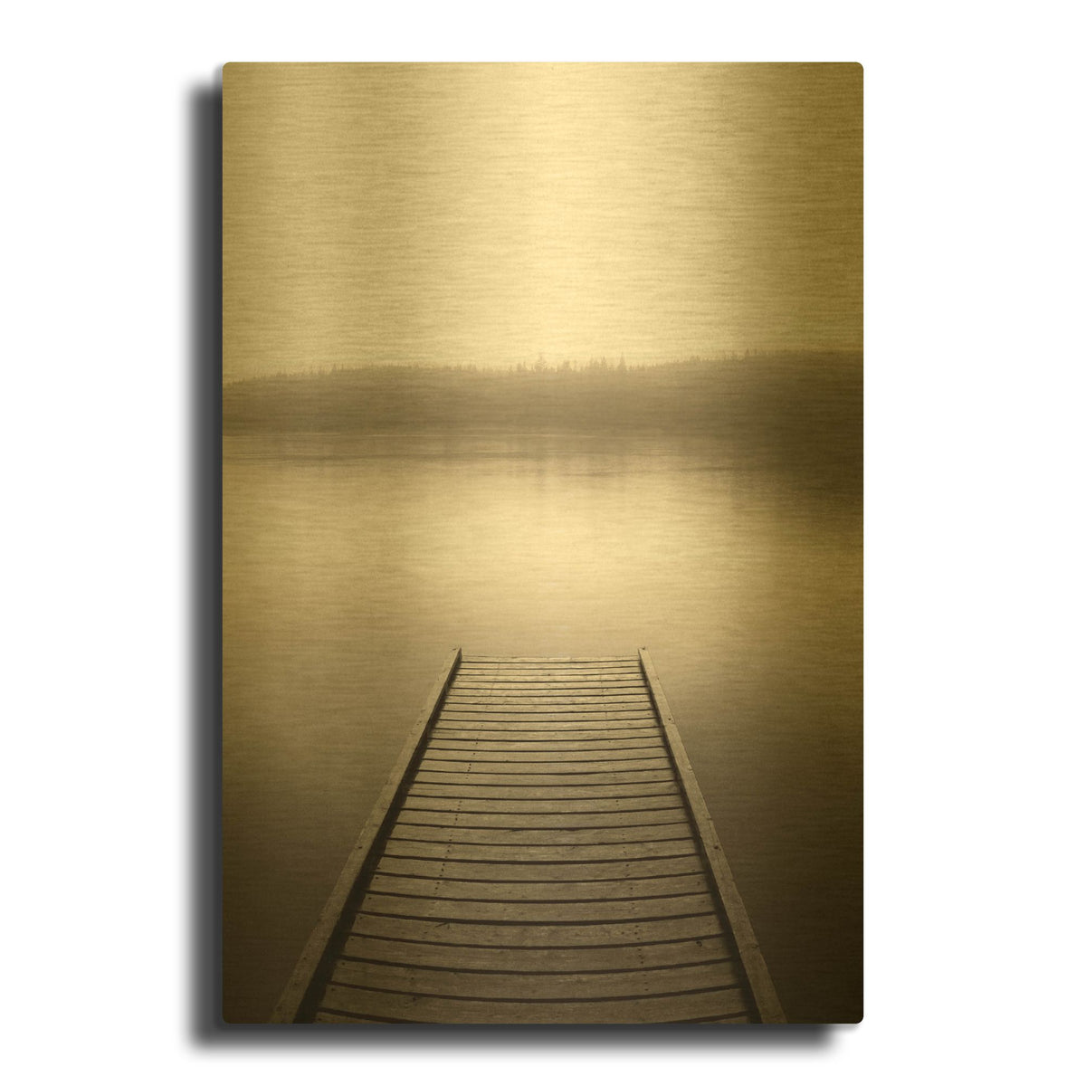 'Dock 2' By PhotoINC Studio Gold Metal Wall Art