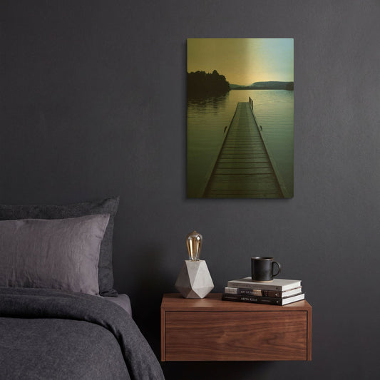 'Dock 3' By PhotoINC Studio Gold Metal Wall Art