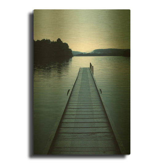 'Dock 3' By PhotoINC Studio Gold Metal Wall Art