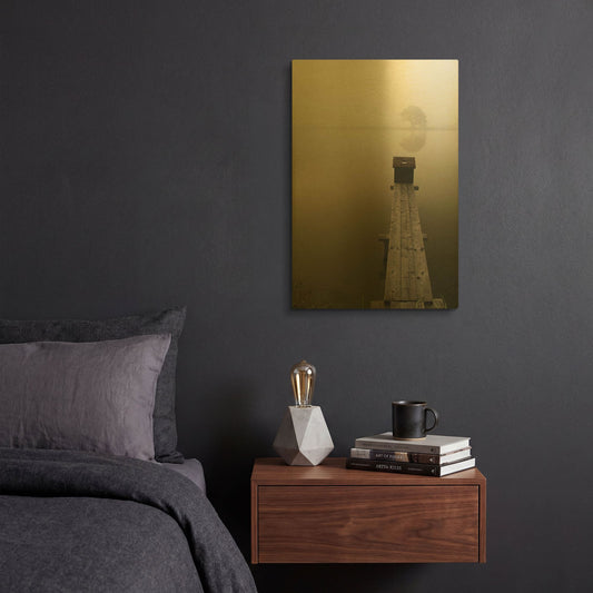 'Dock 4' By PhotoINC Studio Gold Metal Wall Art