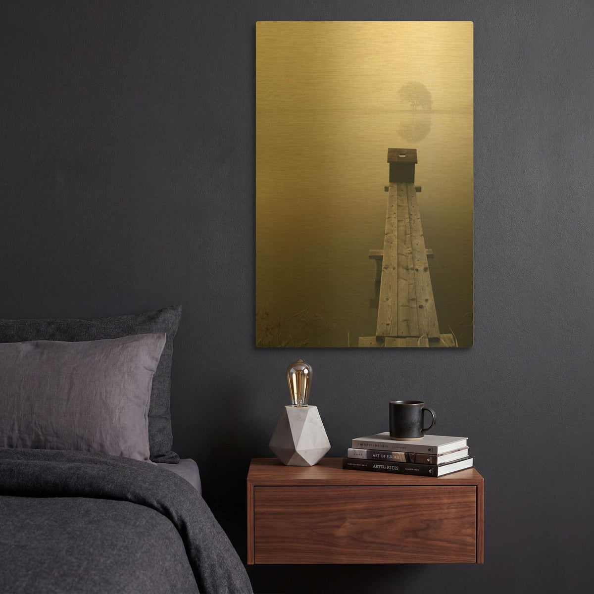 'Dock 4' By PhotoINC Studio Gold Metal Wall Art