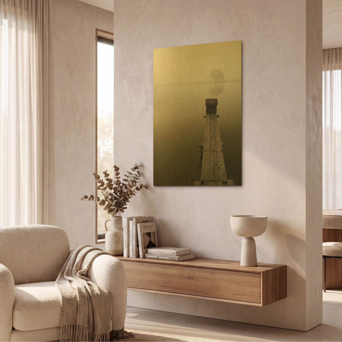 'Dock 4' By PhotoINC Studio Gold Metal Wall Art