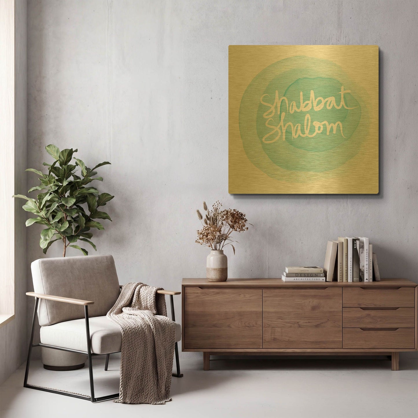 'LW4251' By Linda Woods Gold Metal Wall Art