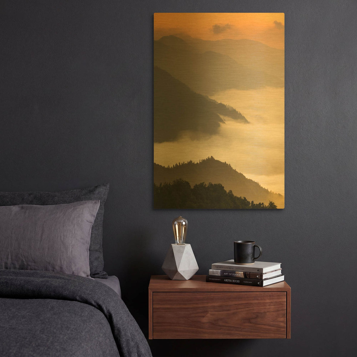 'Dusty Morning' By PhotoINC Studio Gold Metal Wall Art