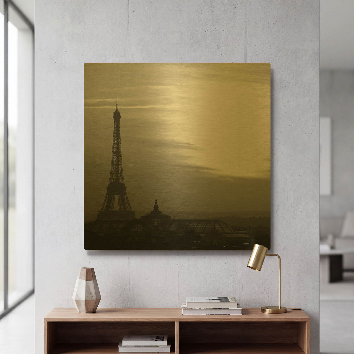 'Eiffel Tower View 2' By PhotoINC Studio Gold Metal Wall Art
