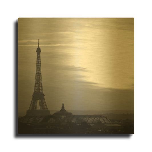 'Eiffel Tower View 2' By PhotoINC Studio Gold Metal Wall Art