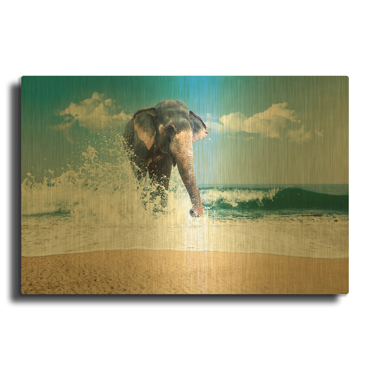 'Elephant' By PhotoINC Studio Gold Metal Wall Art