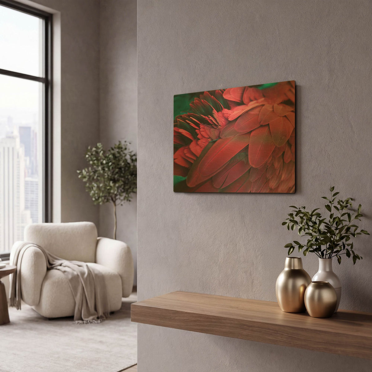 'Feather' By PhotoINC Studio Gold Metal Wall Art