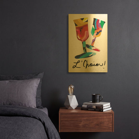 'LW4262' By Linda Woods Gold Metal Wall Art