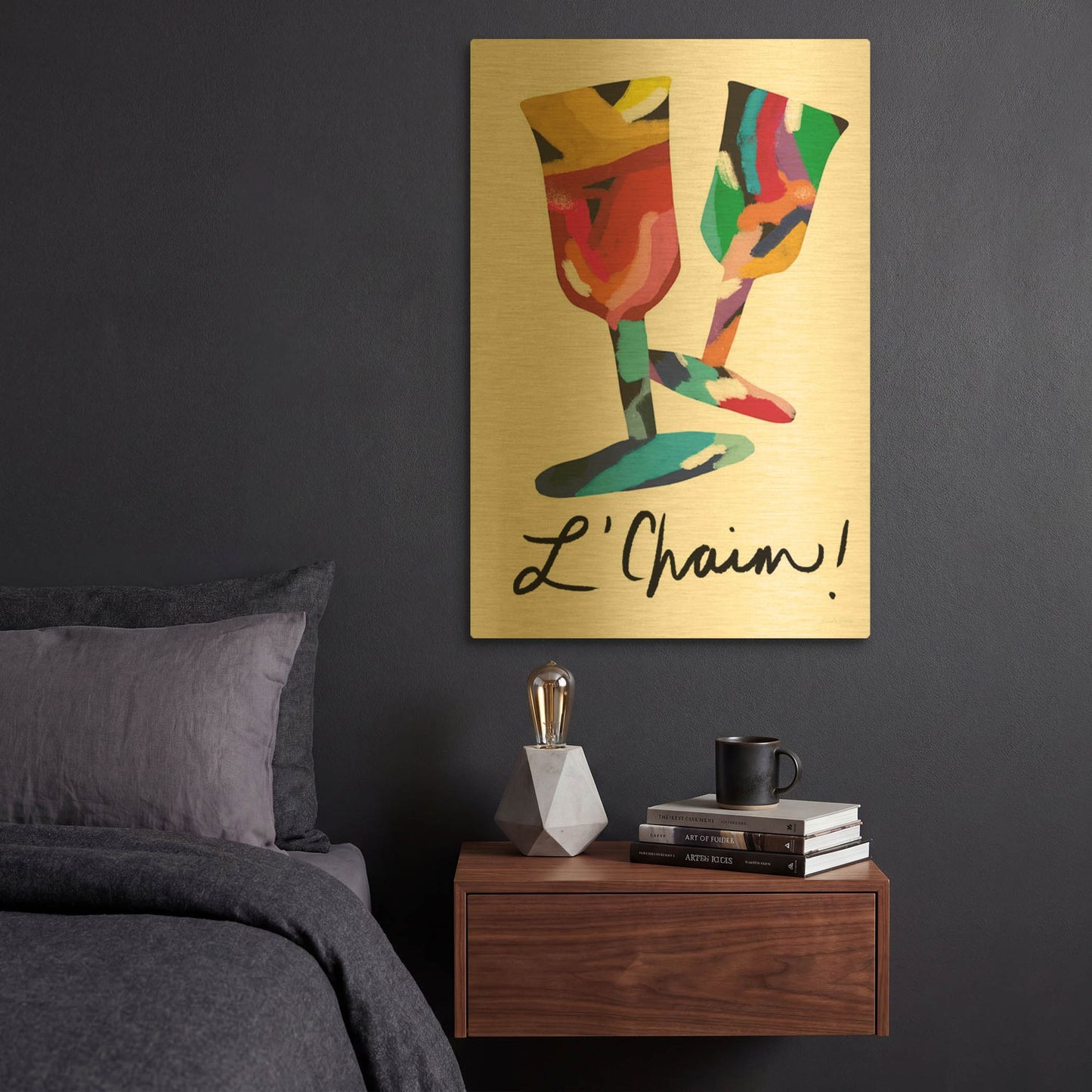 'LW4262' By Linda Woods Gold Metal Wall Art