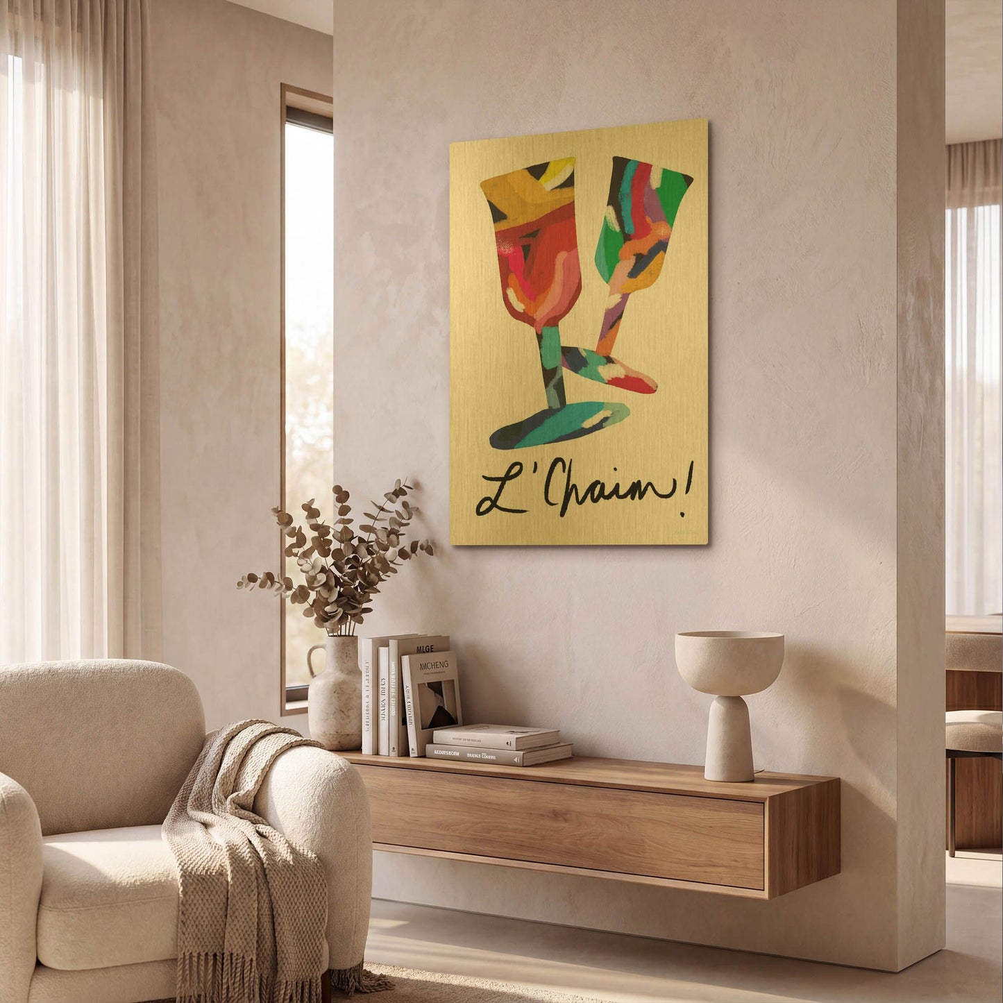 'LW4262' By Linda Woods Gold Metal Wall Art
