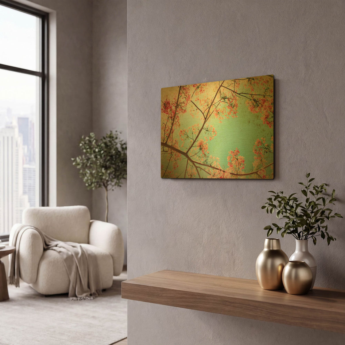 'Flamboyant I' By PhotoINC Studio Gold Metal Wall Art