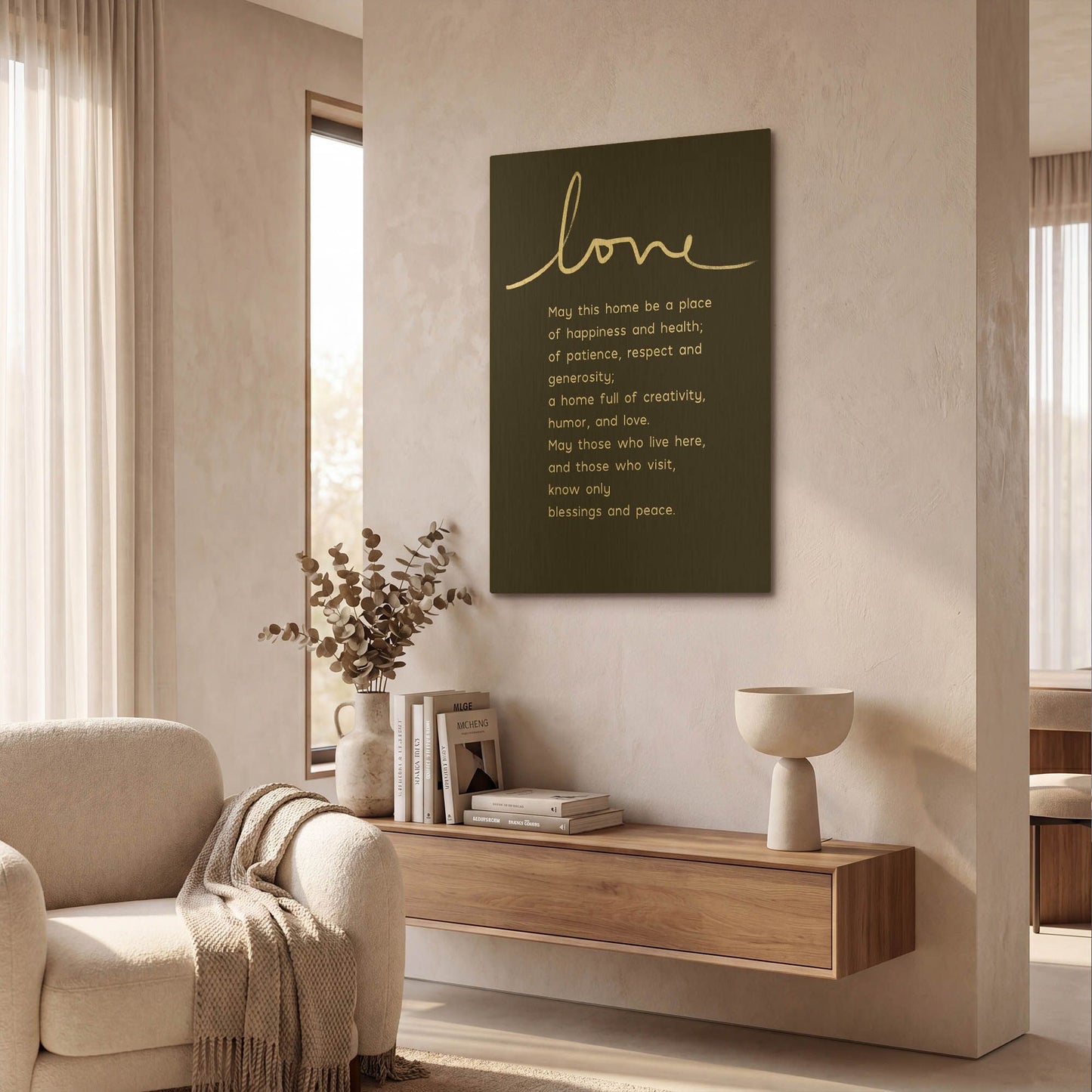 'LW4263' By Linda Woods Gold Metal Wall Art