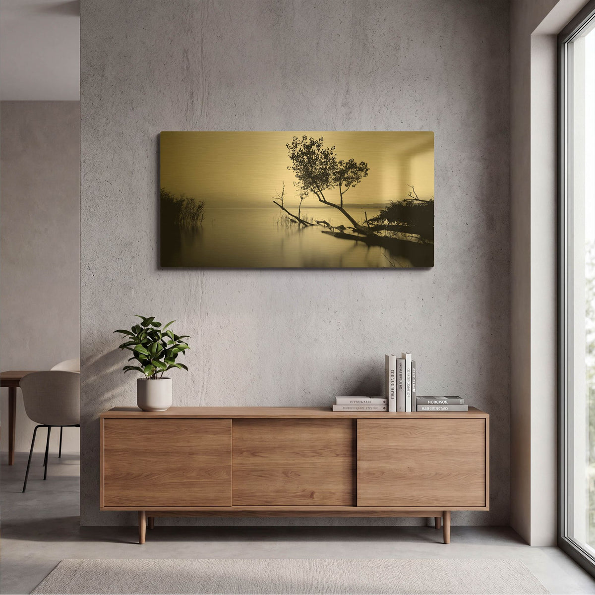 'Great Lake' By PhotoINC Studio Gold Metal Wall Art