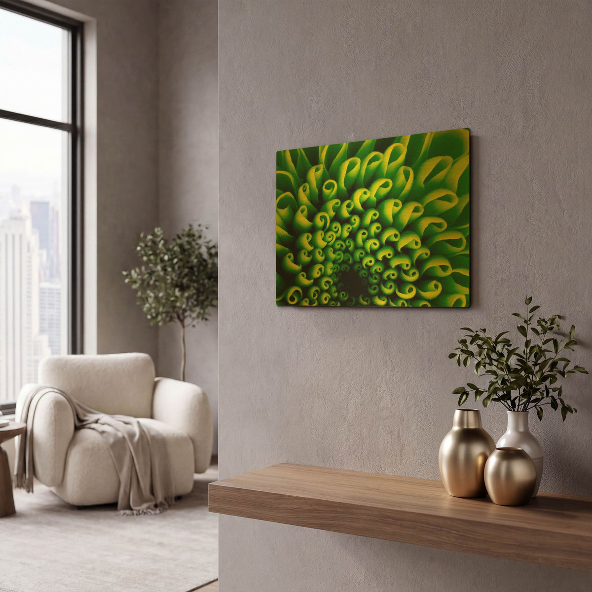 'Green Design 1' By PhotoINC Studio Gold Metal Wall Art