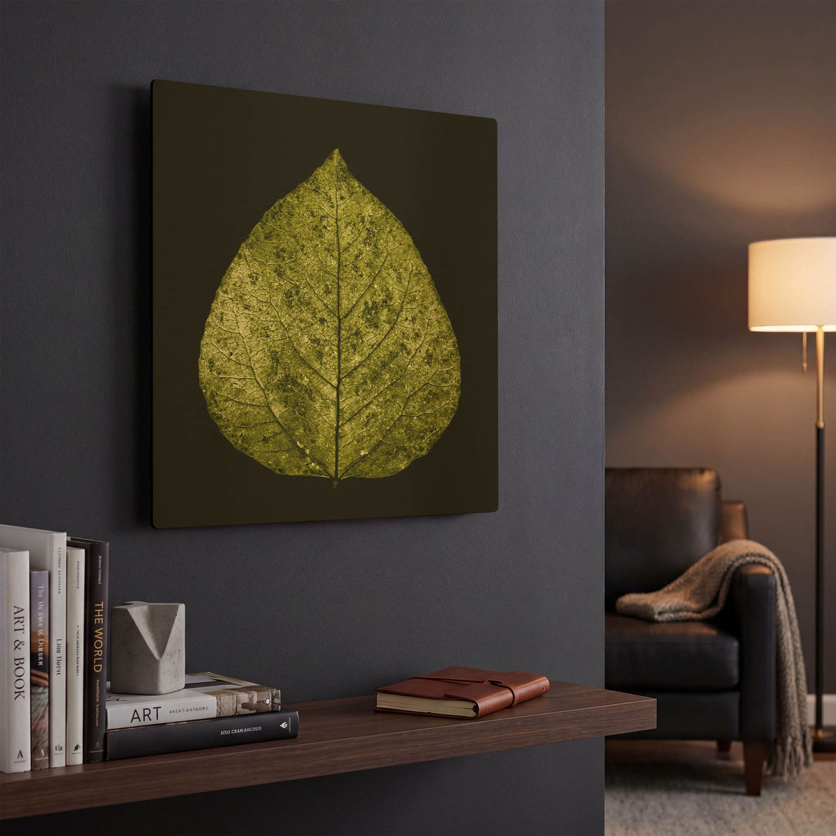 'Green Leaf' By PhotoINC Studio Gold Metal Wall Art