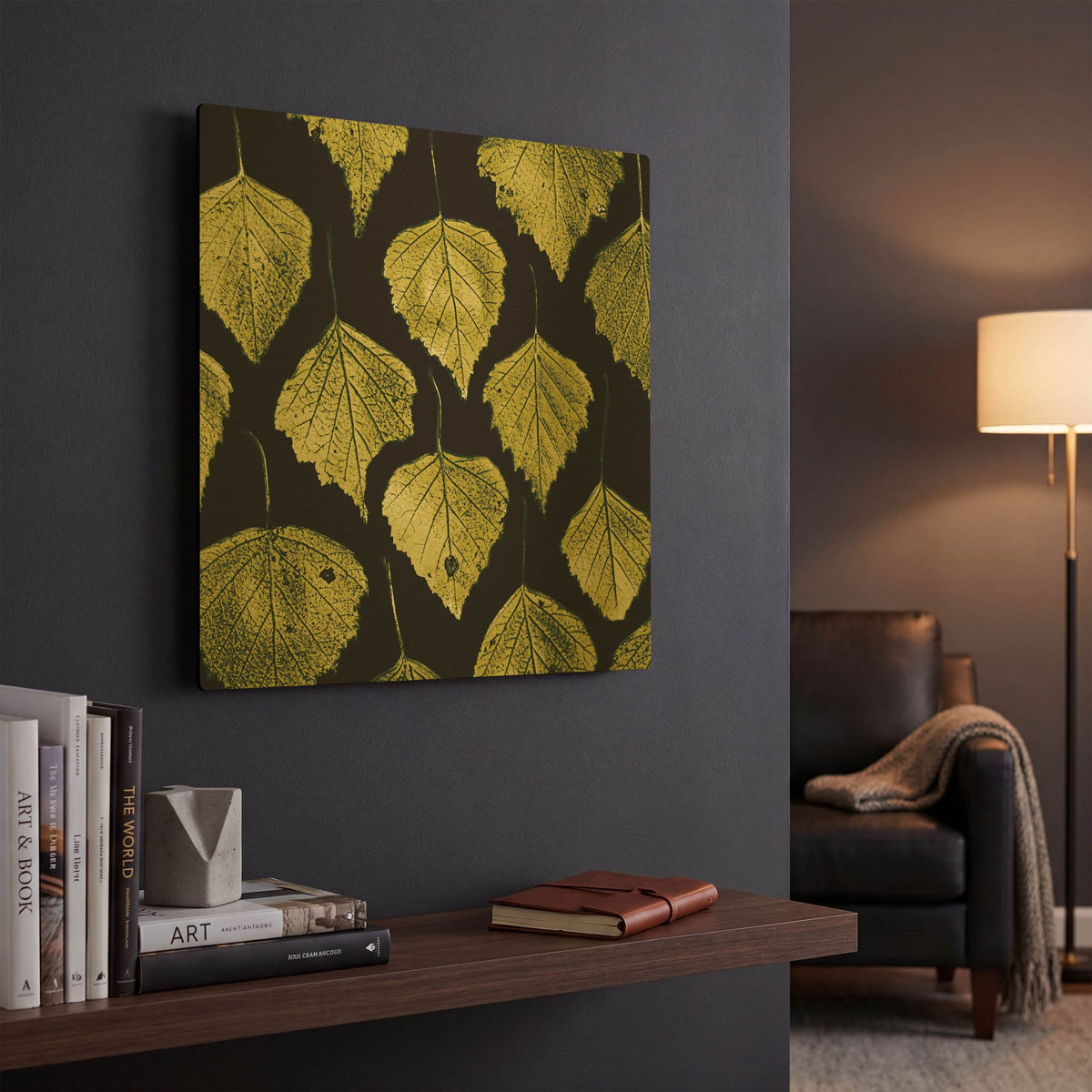 'Green Leaves' By PhotoINC Studio Gold Metal Wall Art