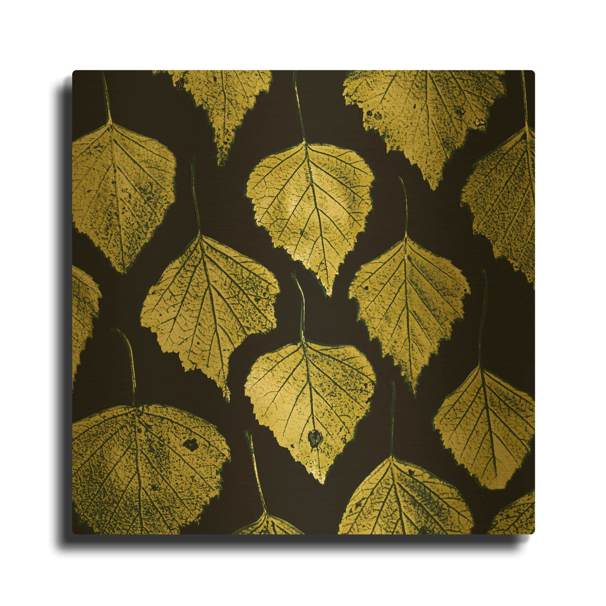 'Green Leaves' By PhotoINC Studio Gold Metal Wall Art