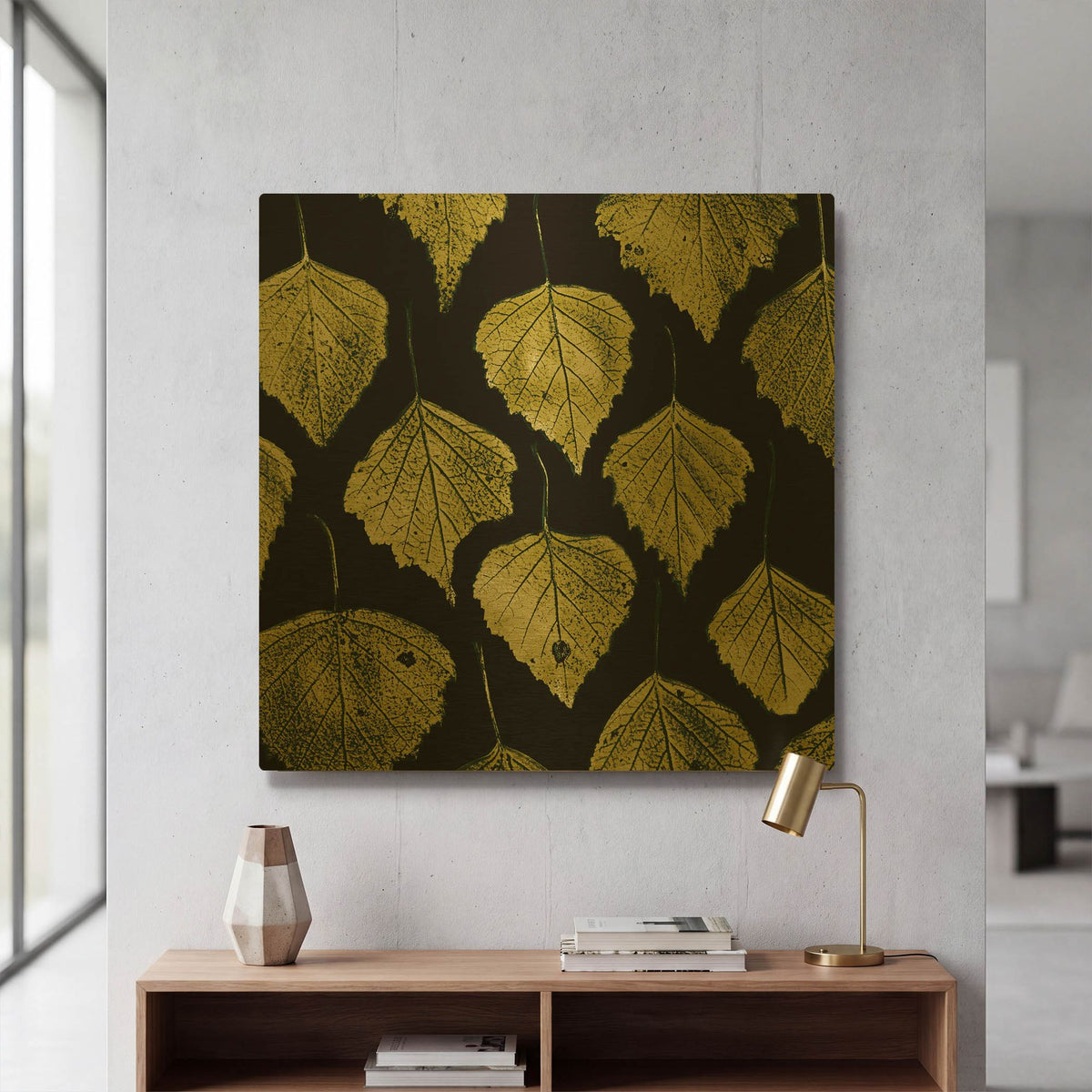 'Green Leaves' By PhotoINC Studio Gold Metal Wall Art