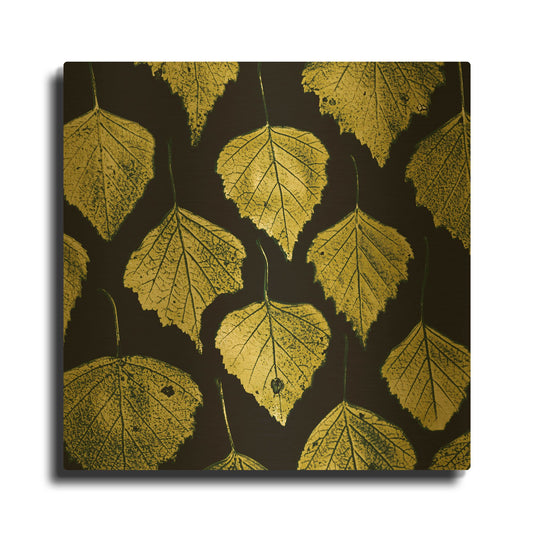 'Green Leaves' By PhotoINC Studio Gold Metal Wall Art
