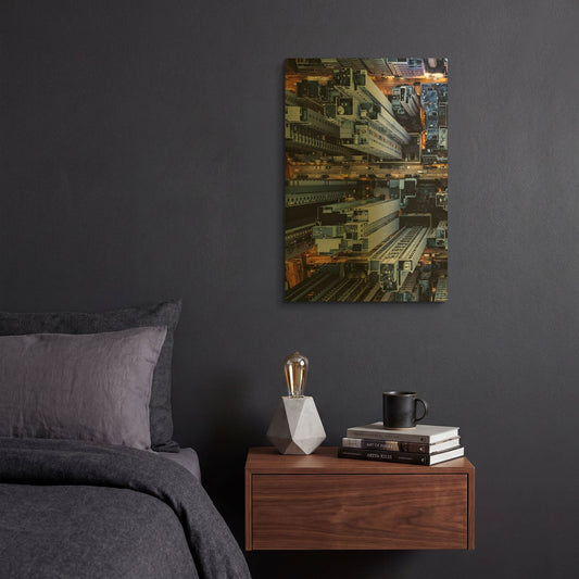 'Hongkong I' By PhotoINC Studio Gold Metal Wall Art