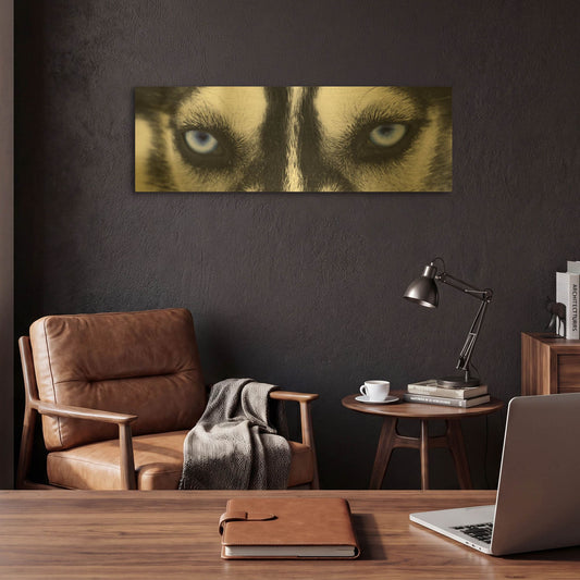 'Husky' By PhotoINC Studio Gold Metal Wall Art