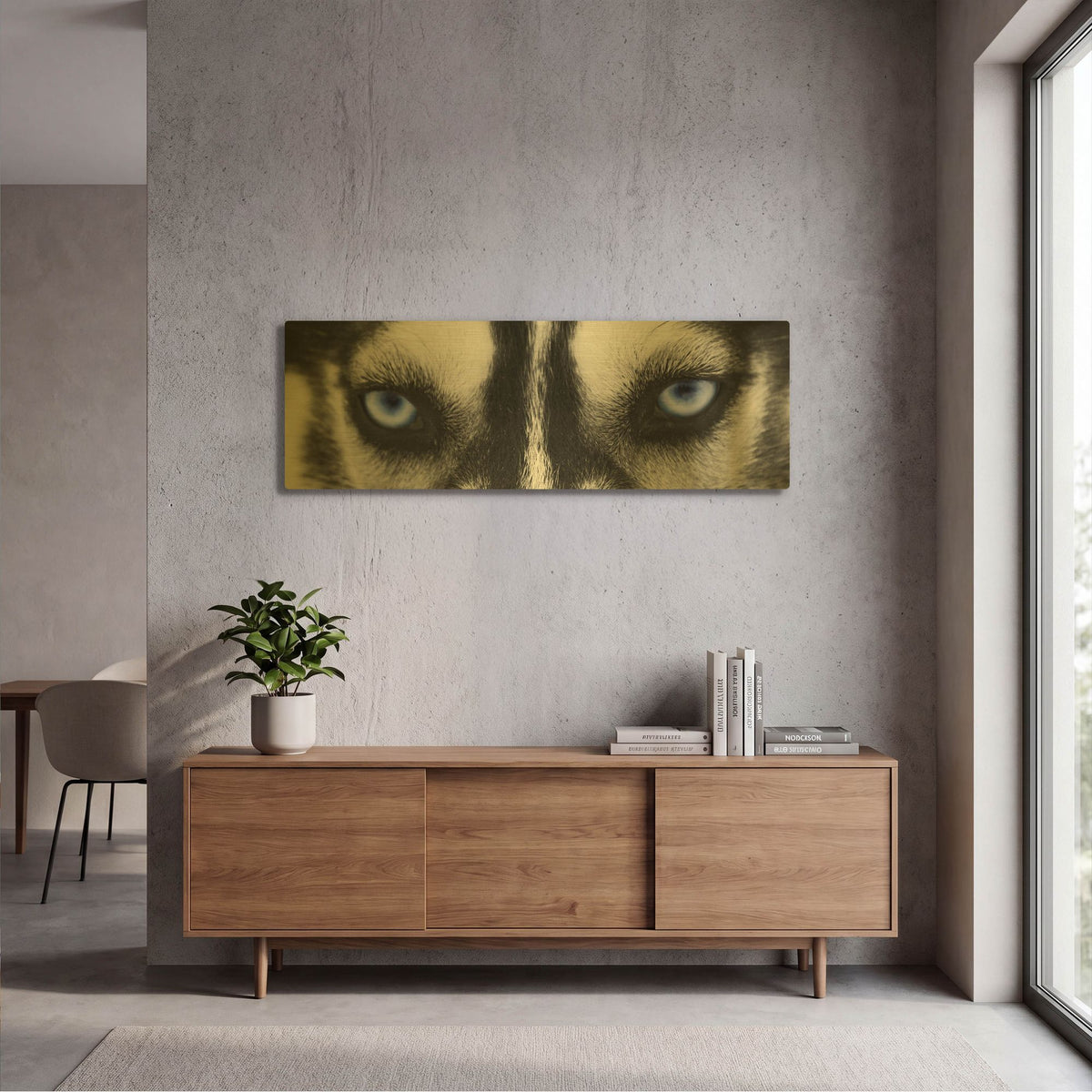 'Husky' By PhotoINC Studio Gold Metal Wall Art