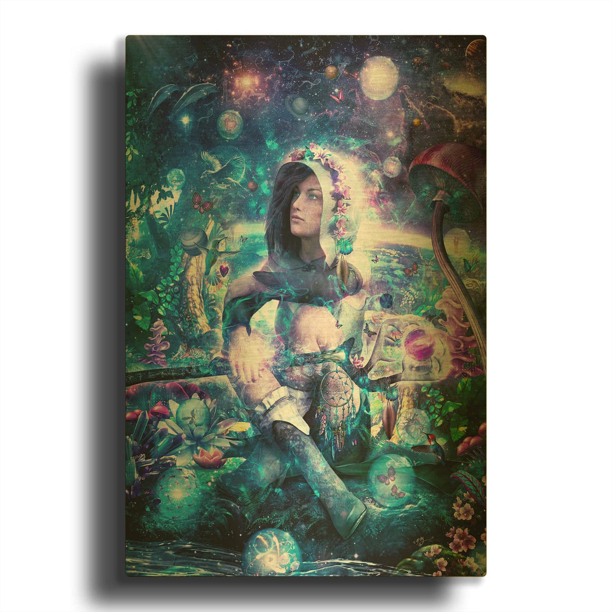 'Observing Our Celestial Synergy' By Cameron Gray Gold Metal Wall Art
