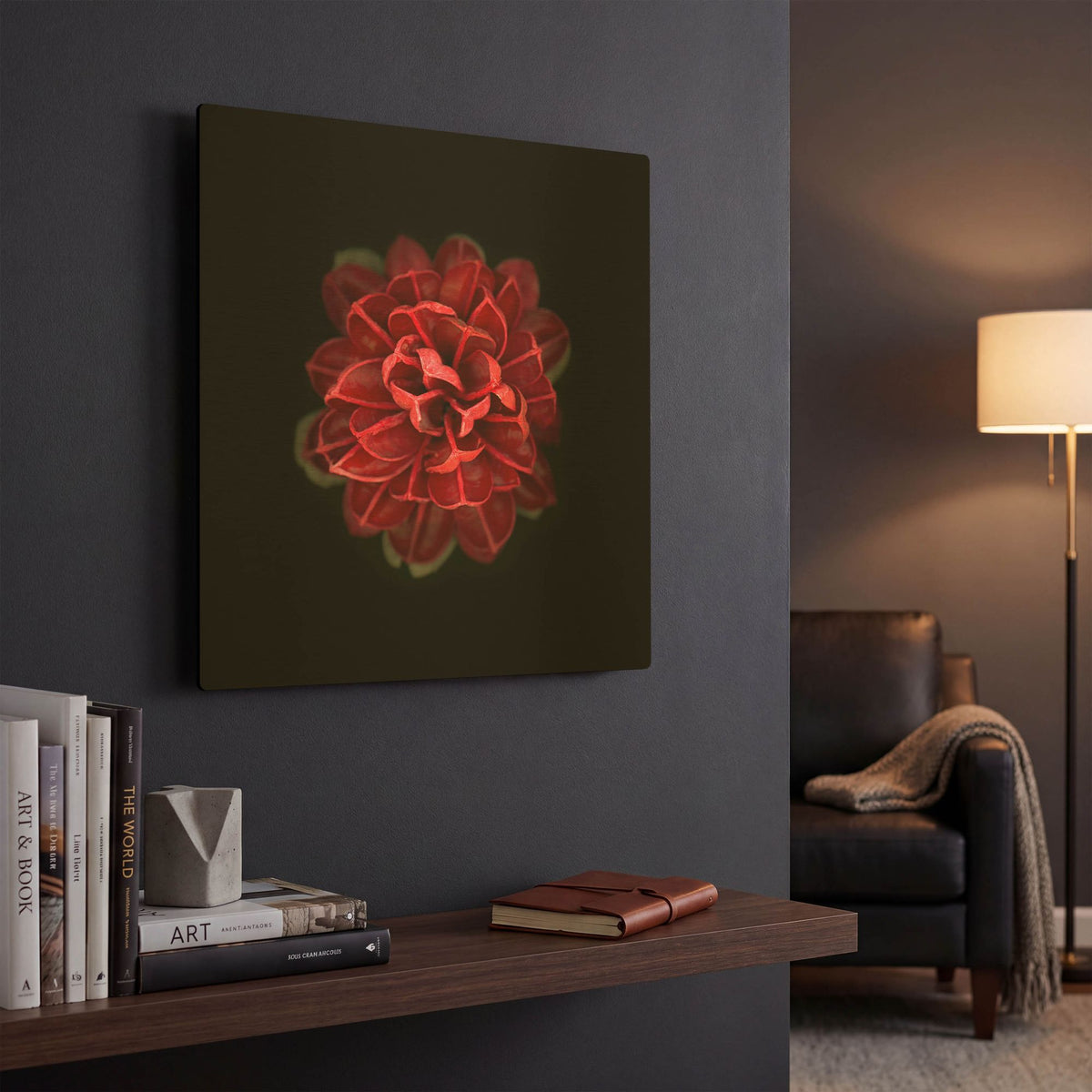 'In Red' By PhotoINC Studio Gold Metal Wall Art