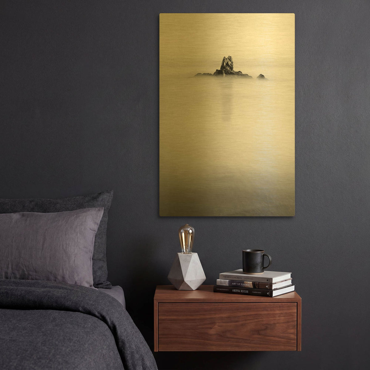 'In The Mist 1' By PhotoINC Studio Gold Metal Wall Art