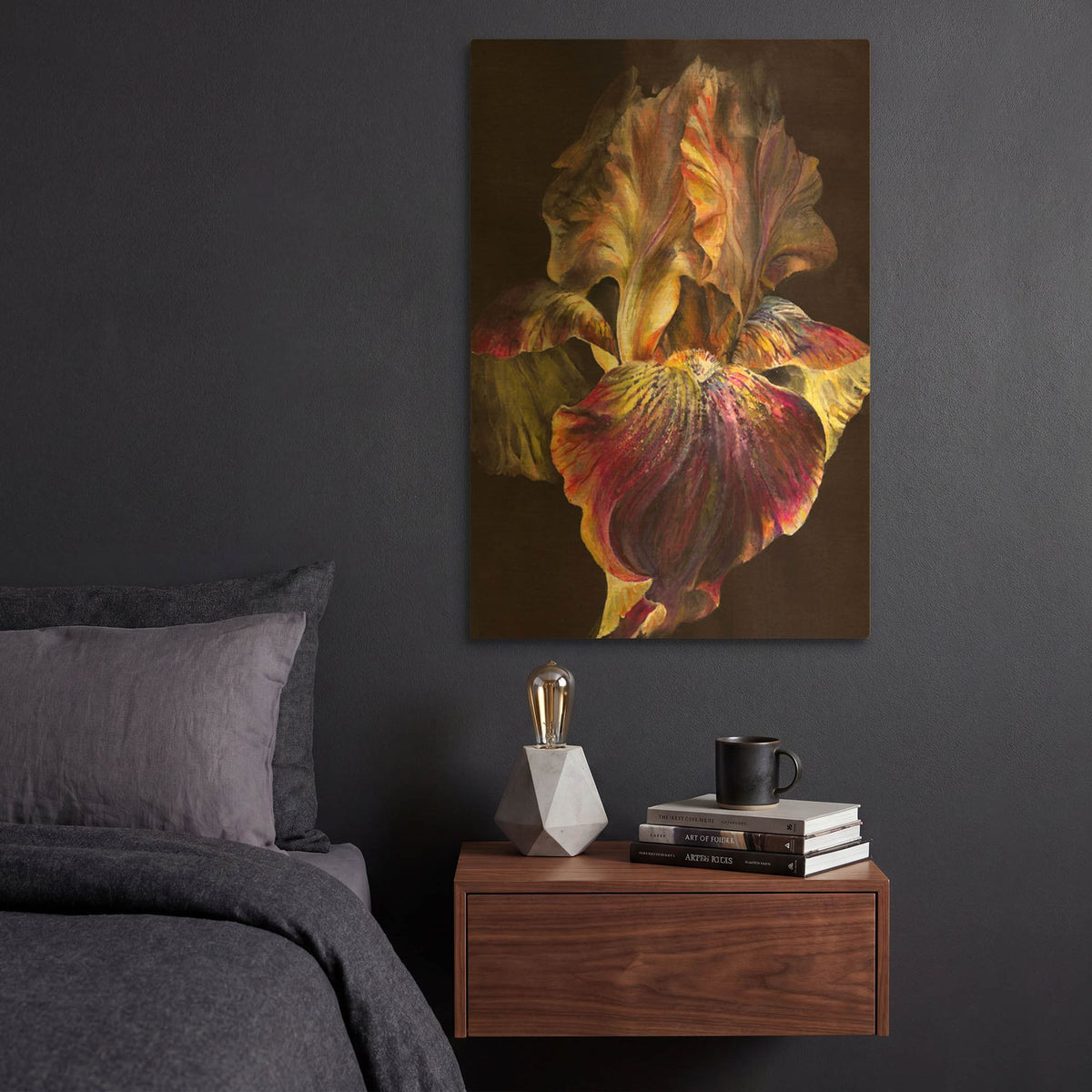 'Iris' By PhotoINC Studio Gold Metal Wall Art