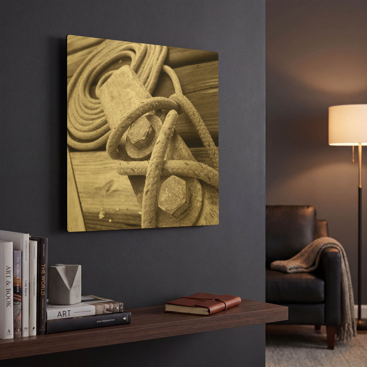 'Knots And Bolts' By PhotoINC Studio Gold Metal Wall Art