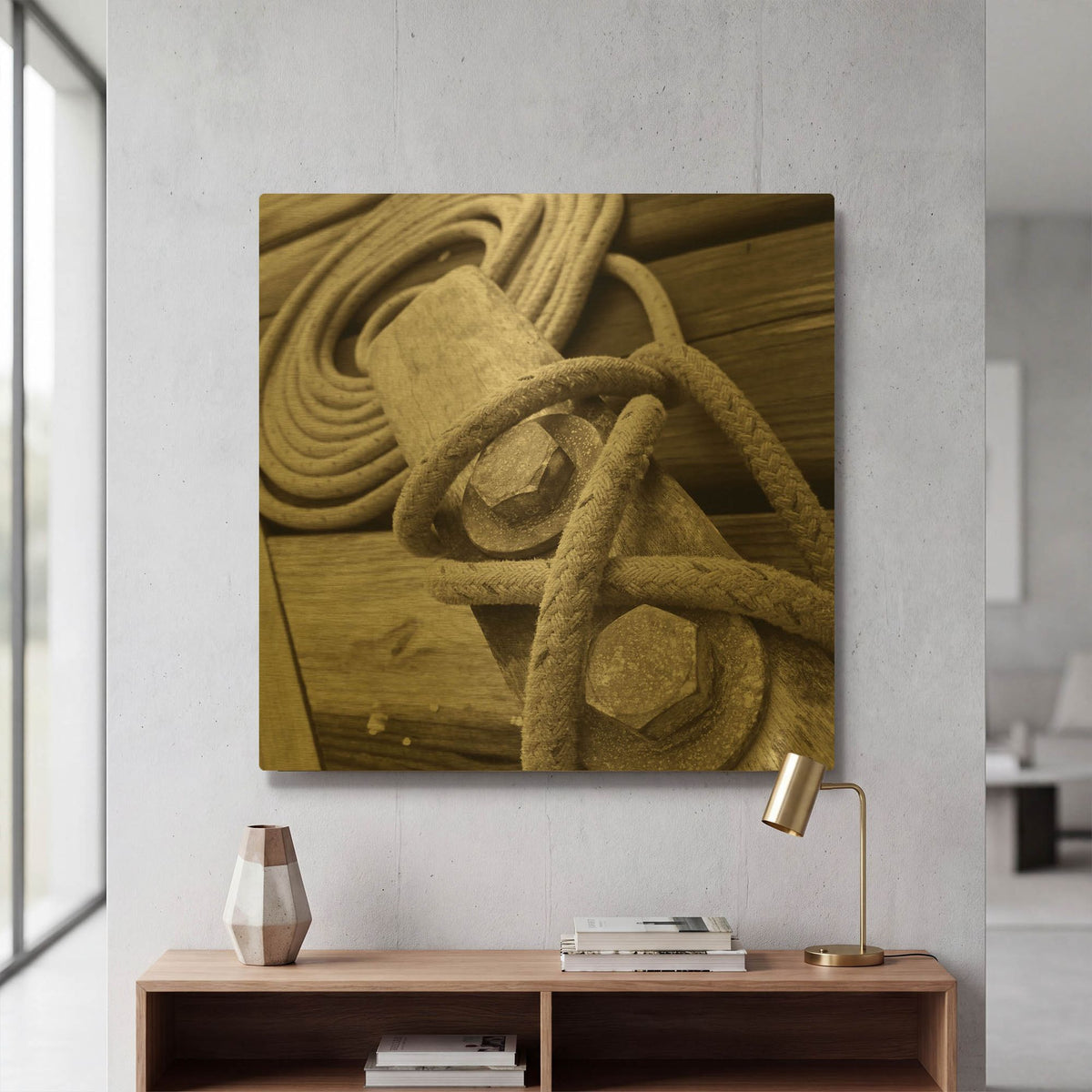 'Knots And Bolts' By PhotoINC Studio Gold Metal Wall Art
