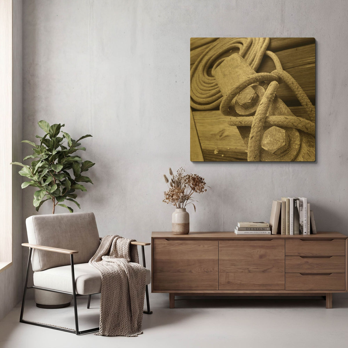 'Knots And Bolts' By PhotoINC Studio Gold Metal Wall Art