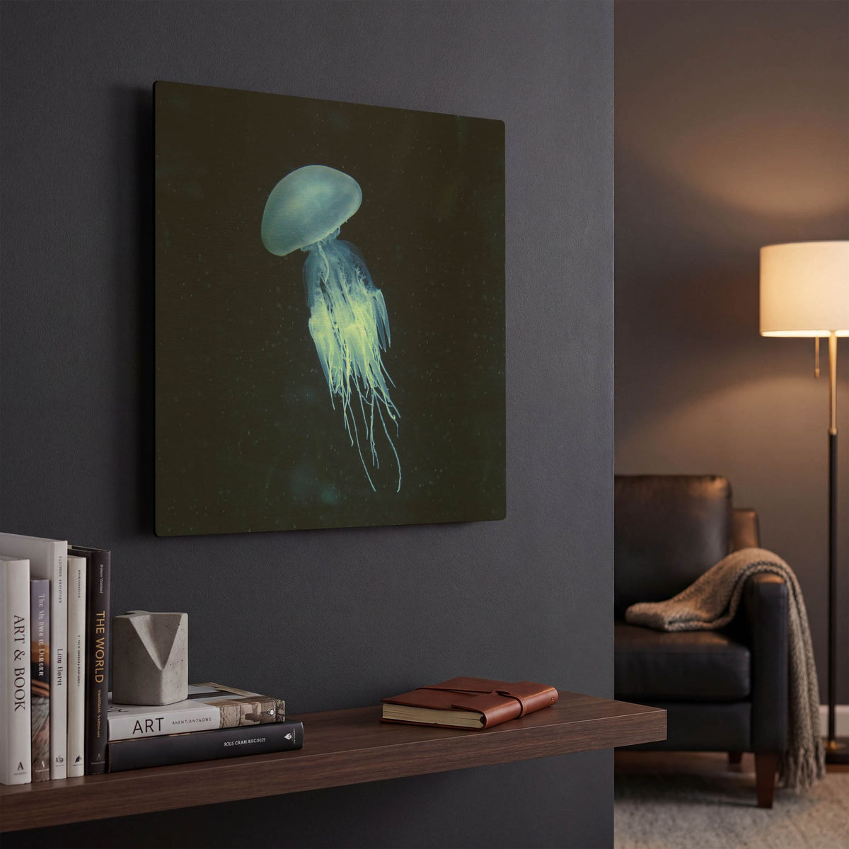 'Luminescent Jellyfish' By PhotoINC Studio Gold Metal Wall Art