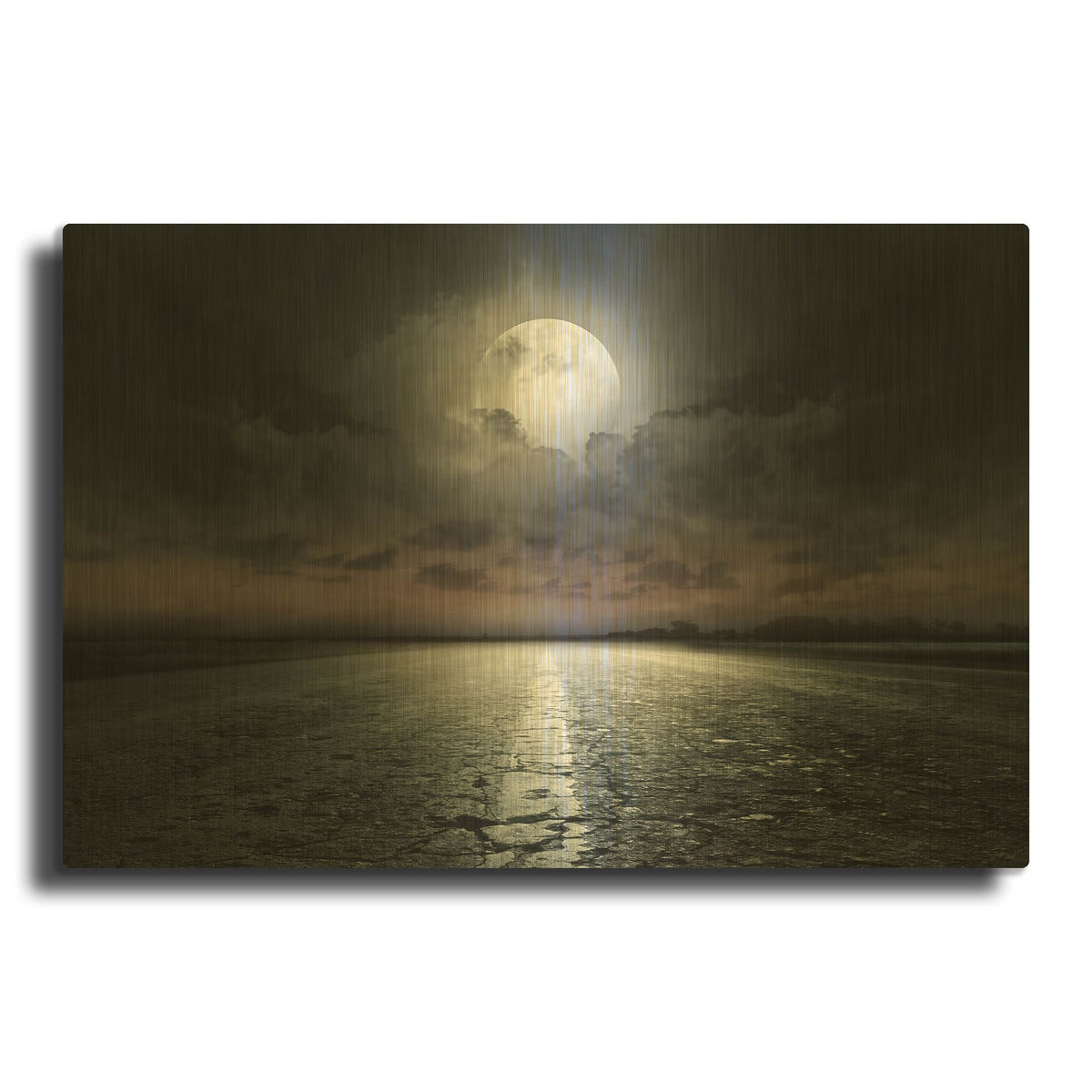'Moon' By PhotoINC Studio Gold Metal Wall Art