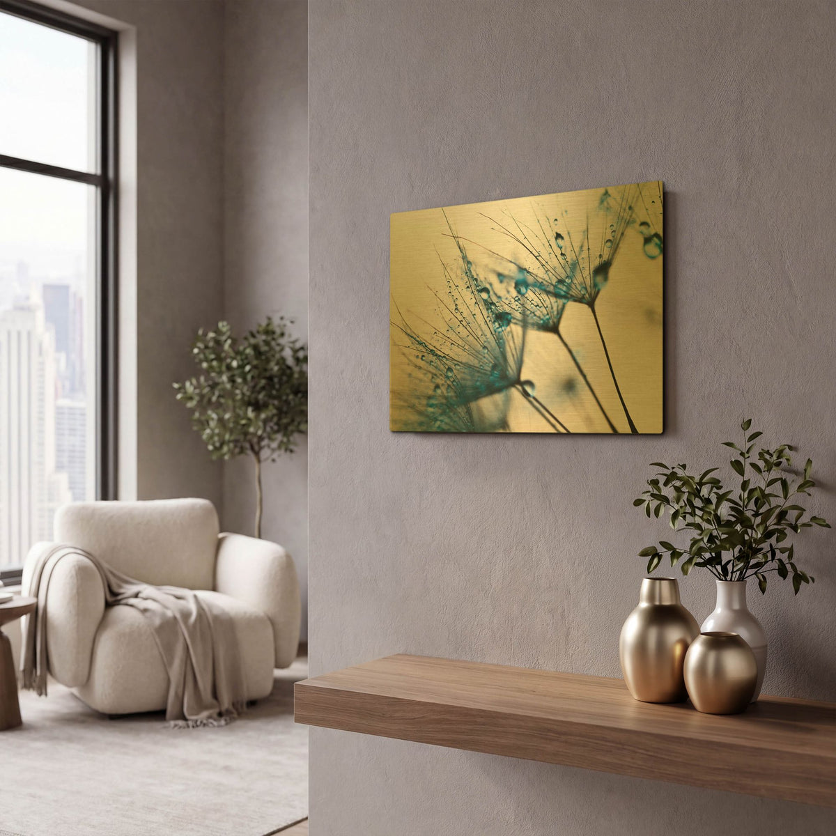 'Mystic Blue' By PhotoINC Studio Gold Metal Wall Art