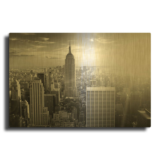 'New York' By PhotoINC Studio Gold Metal Wall Art