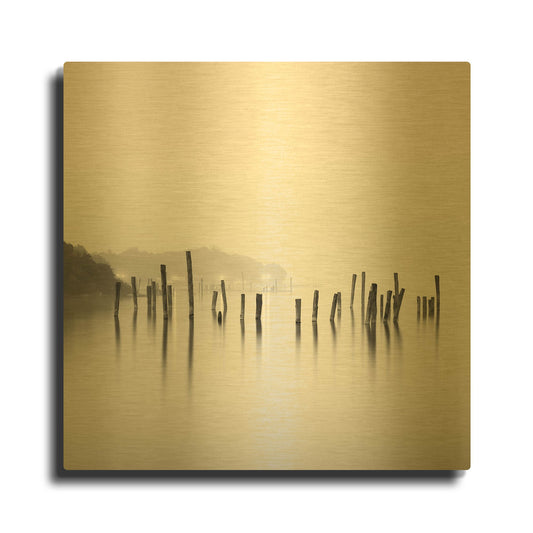 'Old Pier 1' By PhotoINC Studio Gold Metal Wall Art