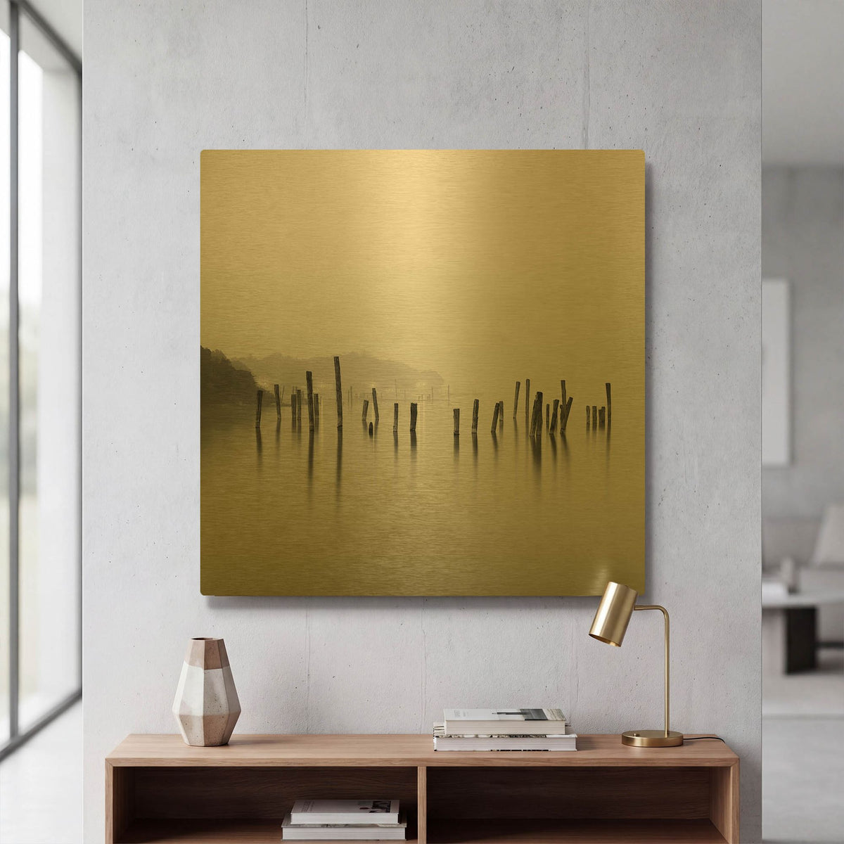 'Old Pier 1' By PhotoINC Studio Gold Metal Wall Art