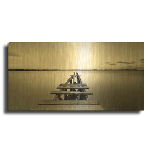 'Old Pier 2' By PhotoINC Studio Gold Metal Wall Art
