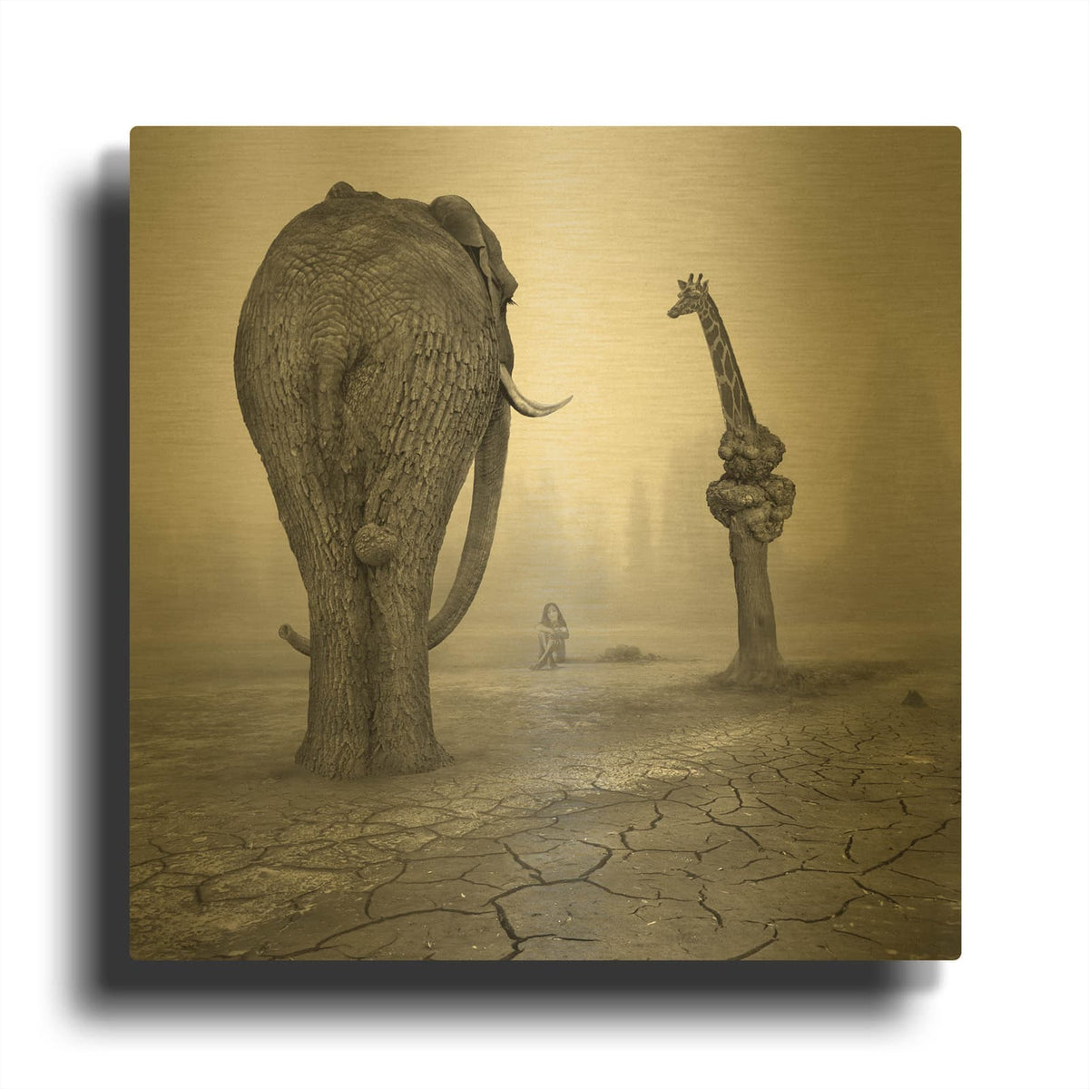'Animalia' By Dariusz Klimczak Gold Metal Wall Art