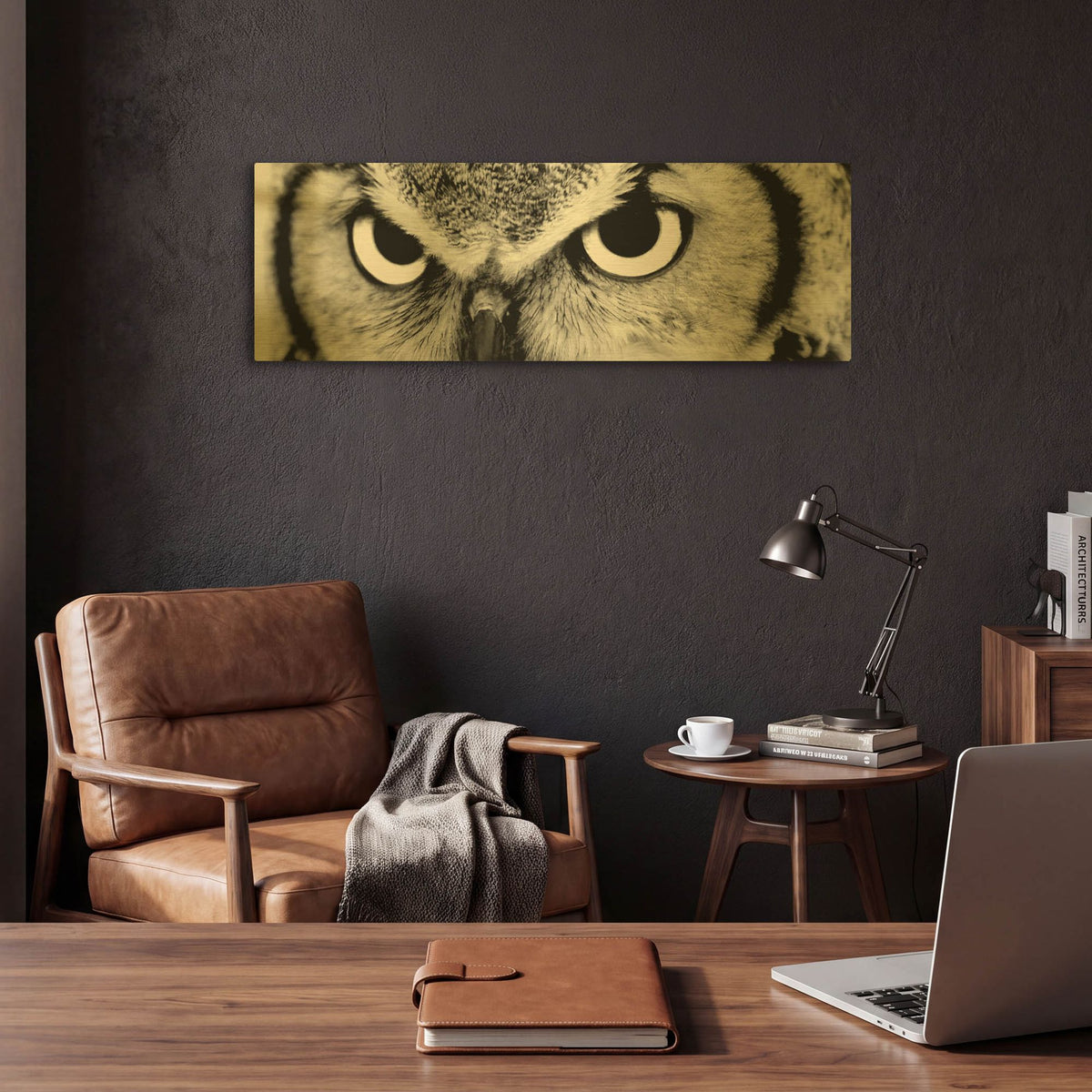 'Owl' By PhotoINC Studio Gold Metal Wall Art