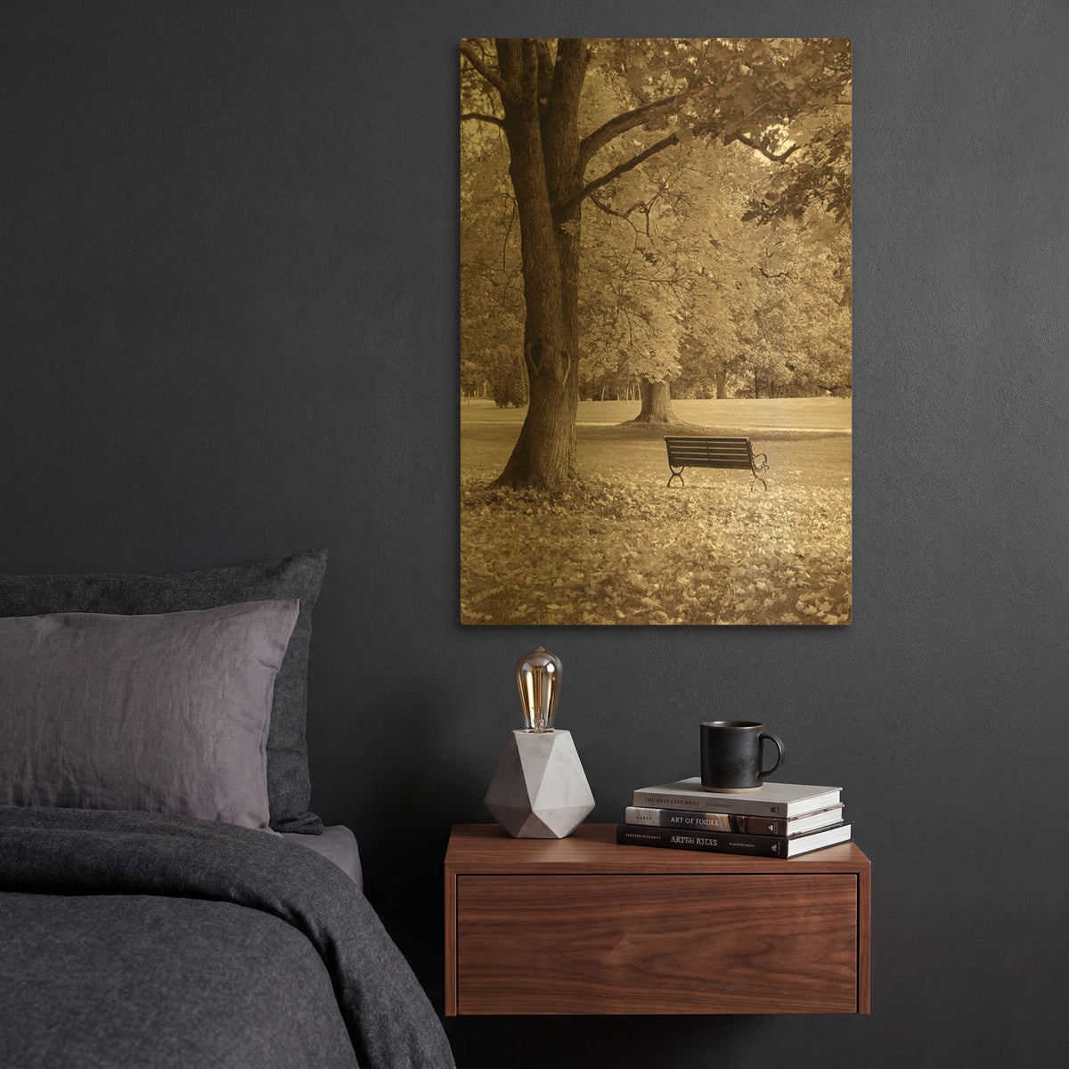 'Park View' By PhotoINC Studio Gold Metal Wall Art
