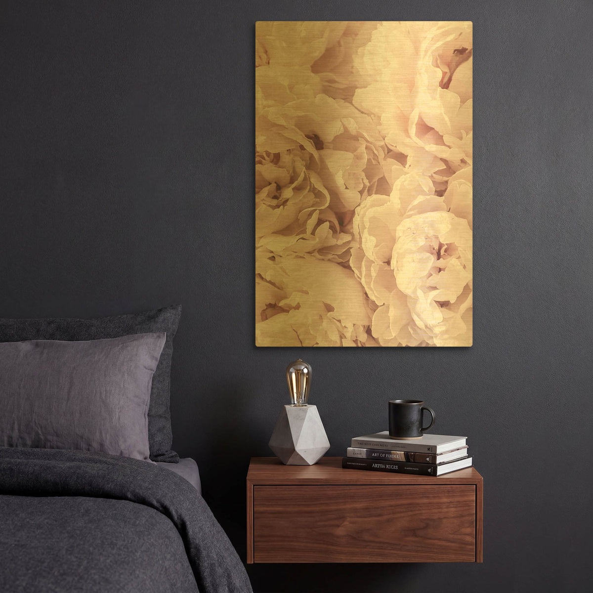 'Peony' By PhotoINC Studio Gold Metal Wall Art
