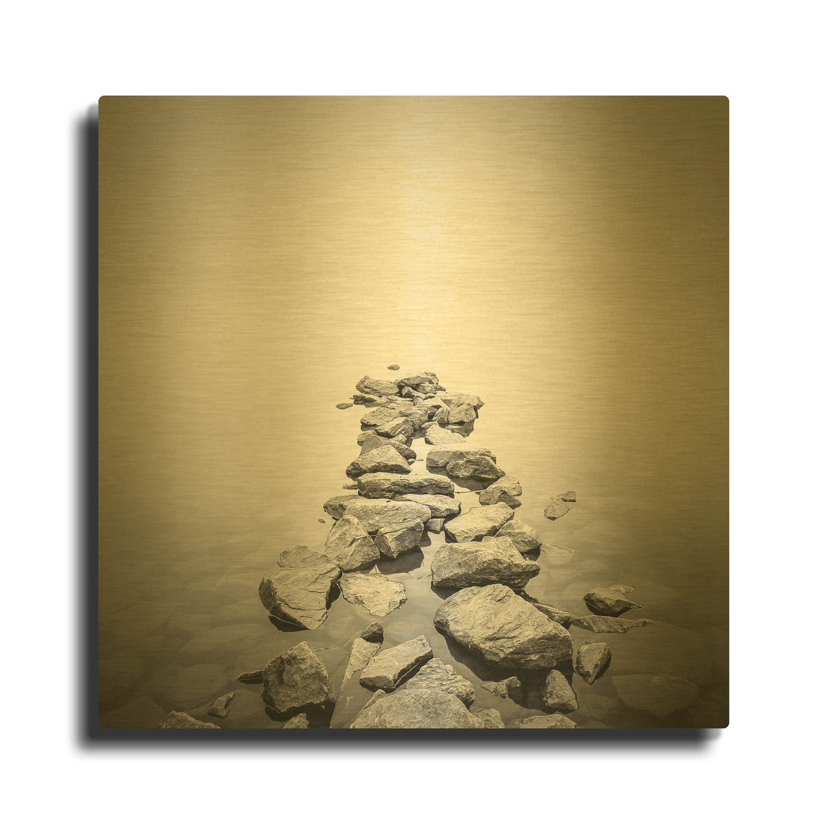 'Piled Rocks' By PhotoINC Studio Gold Metal Wall Art